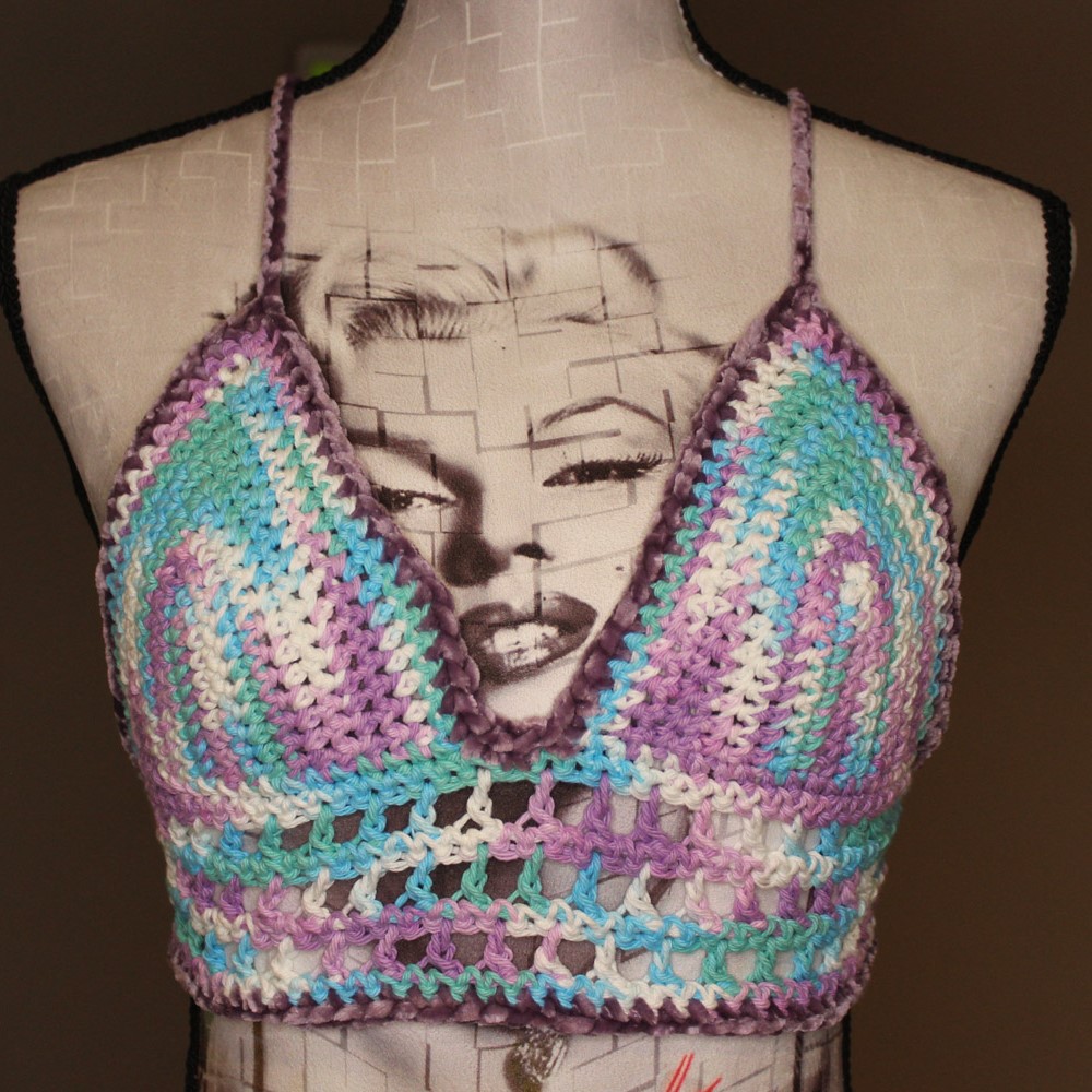 Ribbed Velvet-Lined Crop Top - Image 2