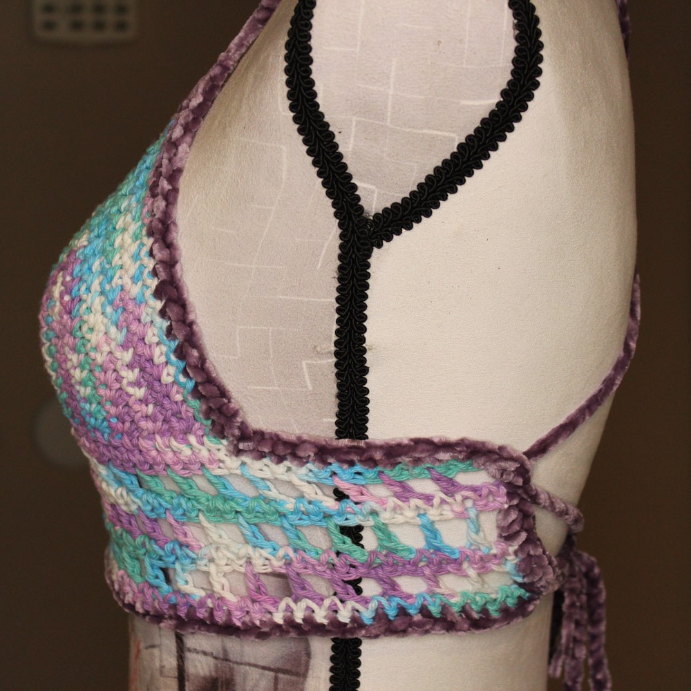 Ribbed Velvet-Lined Crop Top - Image 3