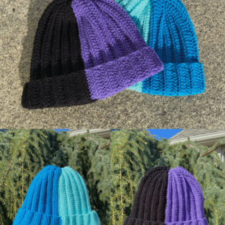 Crochet Ribbed Customizable Two-Toned Beanies / Winter Hat Beanie